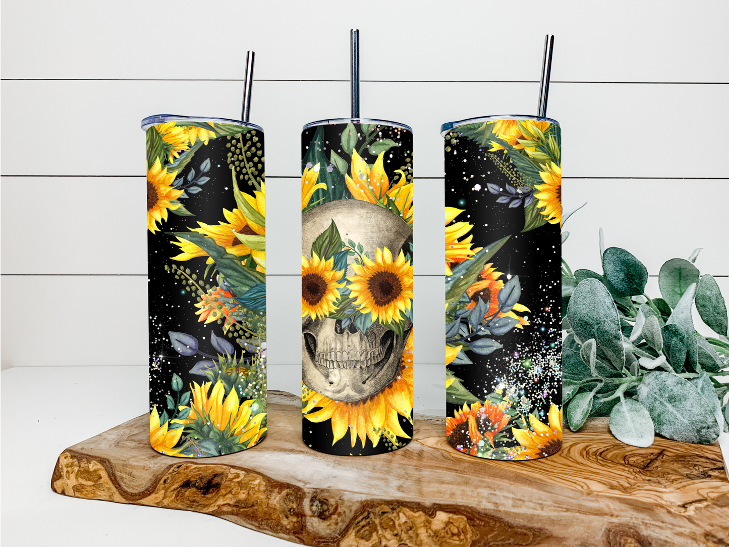 Sunflower Skull Duo Tumbler
