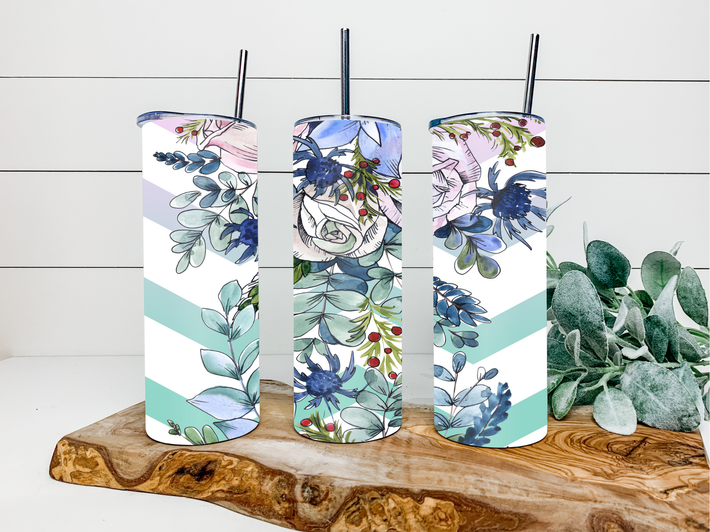 Floral Chevron Duo Tumbler