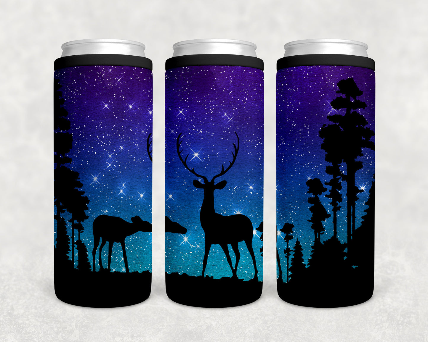 Wildlife Night Sky 12oz Skinny Can Coozie