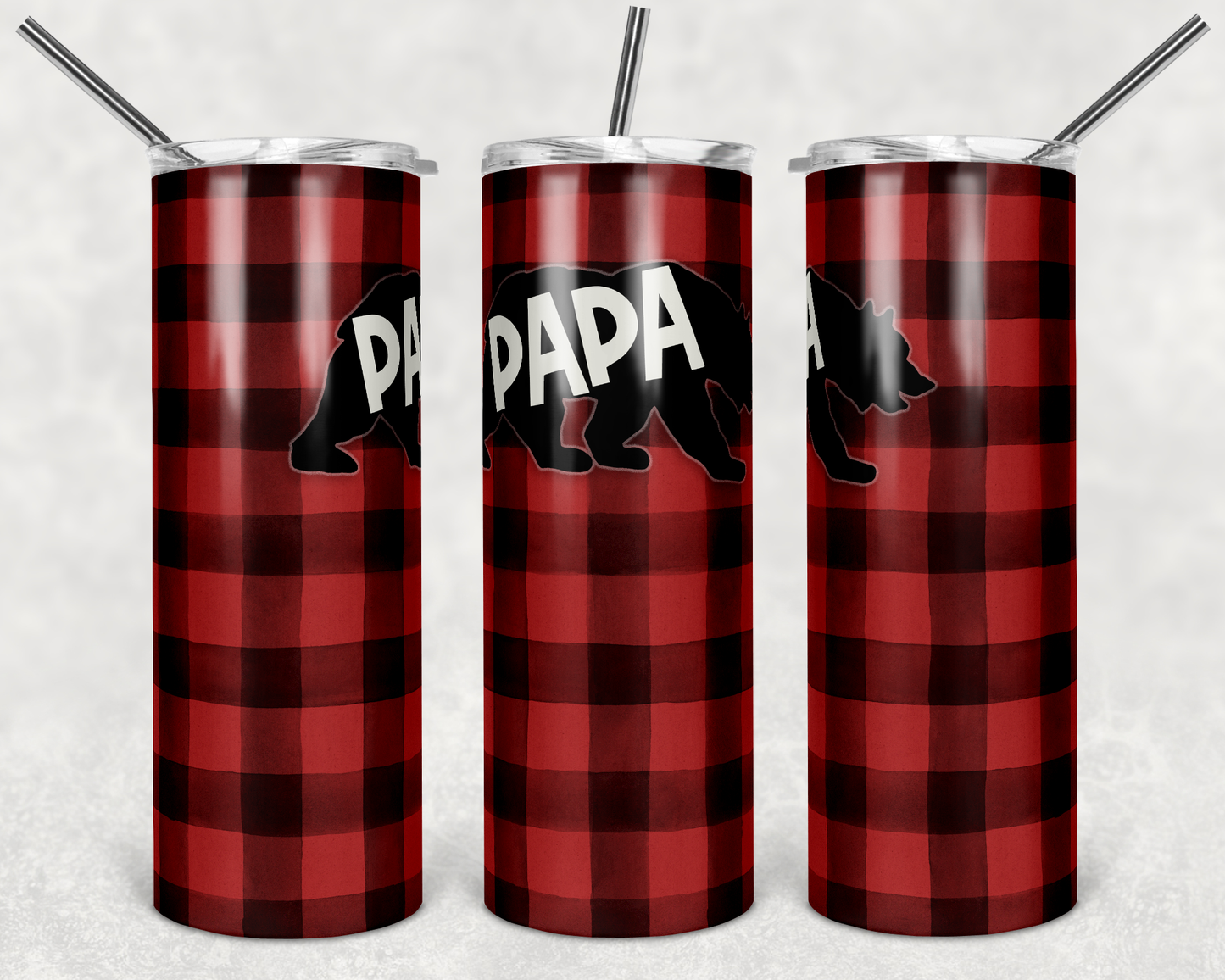 Buffalo Plaid Papa Duo Tumbler