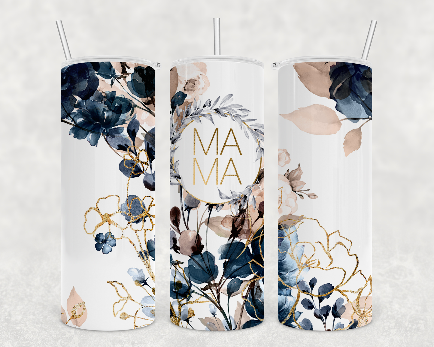 Blue Flower Mama  Duo Tumbler