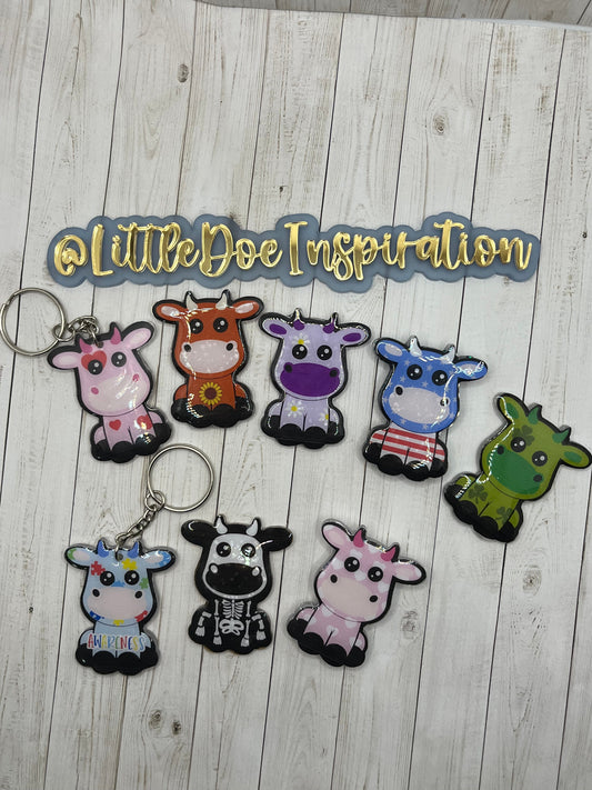 Sitting Cow Keychain