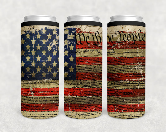 We The People 12 oz Skinny Can Coozie